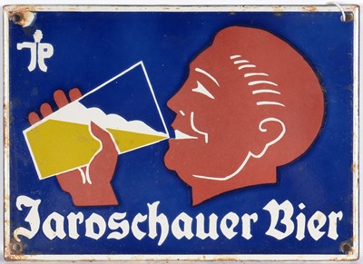 Lot 616 - Jaroschauer Bier enamel advertising sign