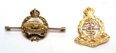 Lot 137 - Two gold sweetheart brooches