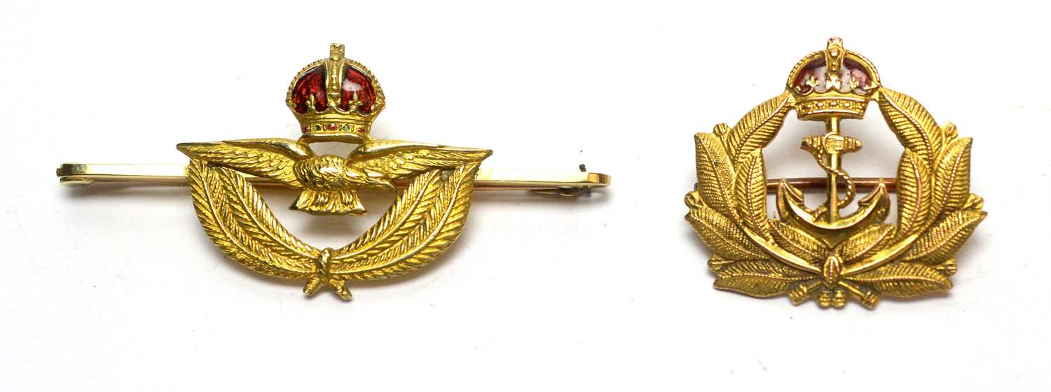 Lot 132 - Two gold sweetheart brooches
