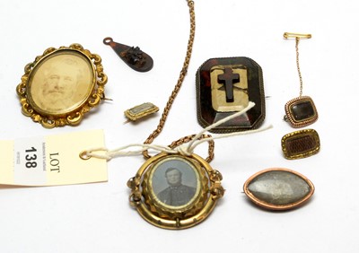 Lot 138 - A selection of 19th Century memoriam brooches