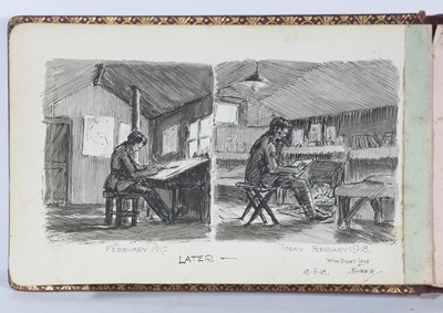 Lot 19 - Robert Owen - A Bon Mot Album Containing Great War Sketches | watercolour and ink