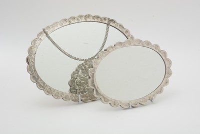 Lot 617 - Two 20th Century 900 standard Persian silver mirrors