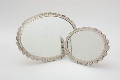 Lot 617 - Two 20th Century 900 standard Persian silver mirrors