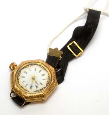 Lot 115 - An 18ct yellow gold cased cocktail watch
