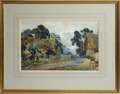 Lot 66 - Augustus Charles Wyatt - Half-Timbered Country Cottages | watercolour