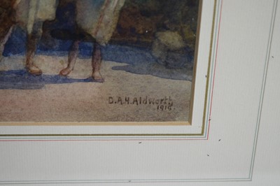 Lot 18 - D. A. H. Aldworth - 19th Century Scene of Domesticity on the Amalfi Coast  | watercolour