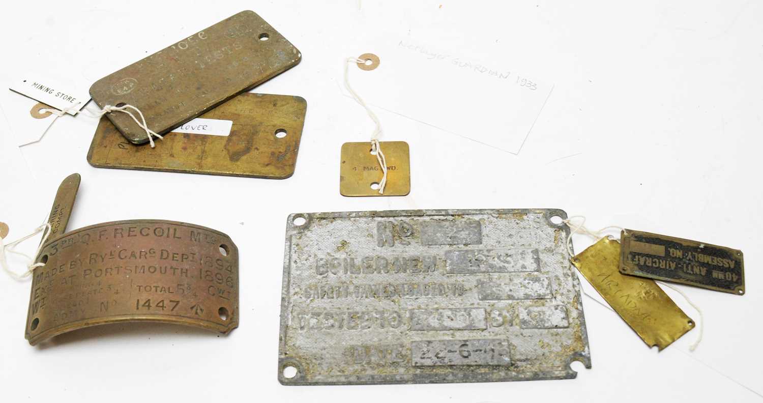 Lot 793 - Tally Plates.