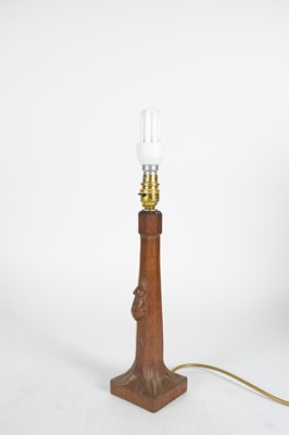 Lot 1260 - Robert ‘Mouseman’ Thompson, Kilburn: an oak table lamp