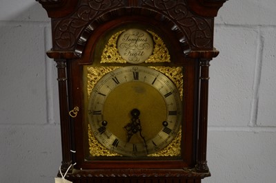 Lot 30 - An attractive mahogany grandmother clock.