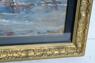 Lot 839 - John Edgar Mitchell - A Royal Procession by Barge Beneath Newcastle Tyne Bridge | watercolour