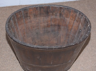 Lot 40 - A 19th Century coopered oak barrel pattern log bin