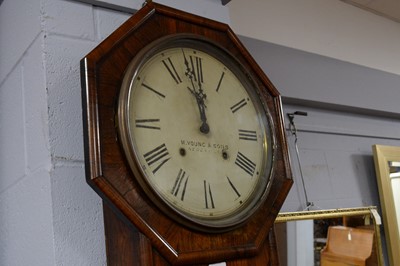 Lot 53 - An American rosewood drop dial wall clock