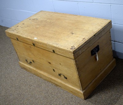 Lot 4 - A late Victorian stripped pine blanket box.