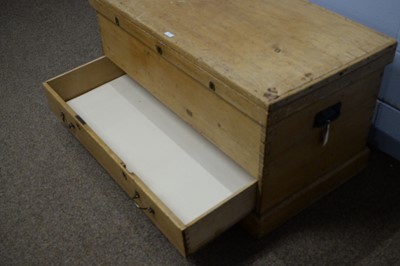 Lot 4 - A late Victorian stripped pine blanket box.