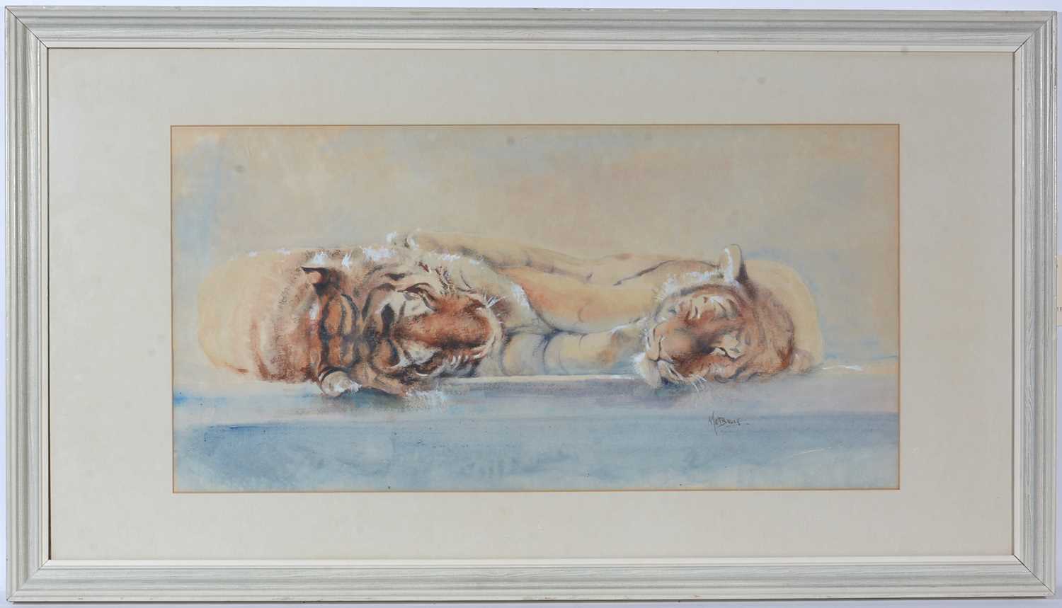 Lot 80 - Matt Bruce - Slumbering Tigers | watercolour