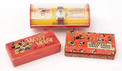 Lot 368 - Three Walt Disney Productions Mickey Mouse wristwatches.