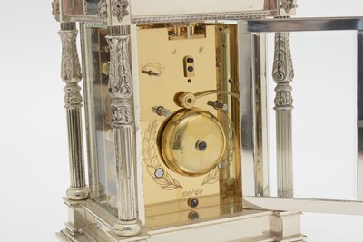 Lot 565 - 'The Canopy Clock': a large silver carriage clock, by Garrard