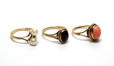 Lot 82 - Eleven gemstone set dress rings