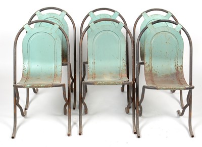 Lot 306A - Six mid Century tubular and shaped metal industrial-style chairs.