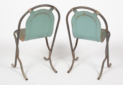 Lot 306 - Six mid Century tubular and shaped metal industrial-style chairs.