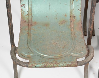 Lot 306 - Six mid Century tubular and shaped metal industrial-style chairs.