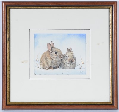 Lot 81 - Gillian McMurray - Snow Bunnies | watercolour