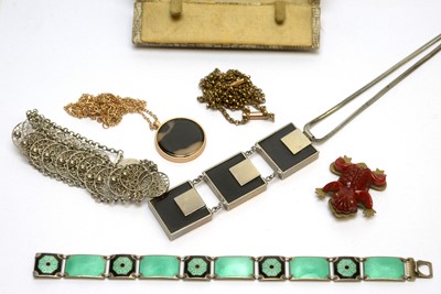 Lot 174 - A silver and enamel bracelet by David Andersen