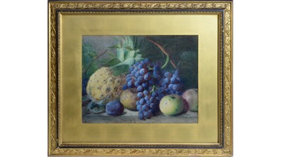 Lot 885 - Charles Henry Slater - Still Life with Pineapple and Black Grapes | watercolour