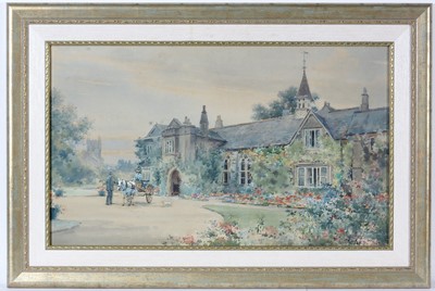 Lot 70 - Frank Watson Wood Snr - Side Elevation of a Hall | watercolour
