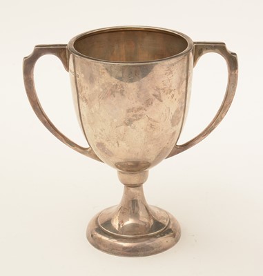 Lot 186 - A silver two-handled trophy cup.