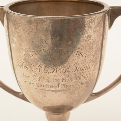 Lot 186 - A silver two-handled trophy cup.