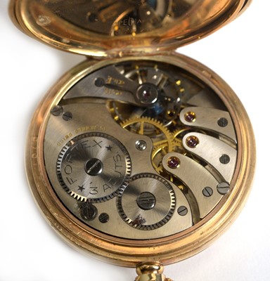 Lot 533 - Fortex: a 9ct yellow gold half-hunter pocket watch