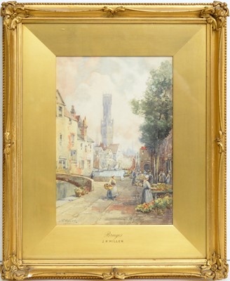Lot 715 - J. R. Miller - Three 19th Century continental street views | watercolour