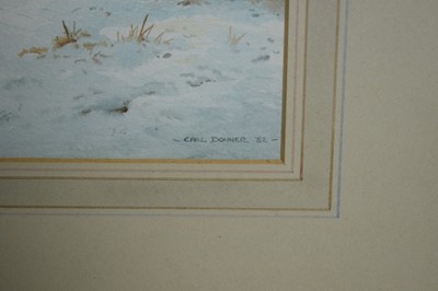 Lot 70 - Carl Donner - Winter Geese at Dawn | watercolour