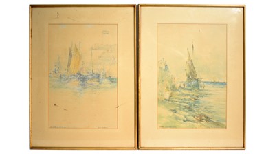 Lot 1049 - Victor Noble Rainbird - Ebb Tide, and Old Shields | watercolour