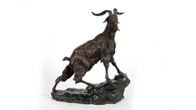 Lot 403 - After Pierre-Jules Mene: a patinated bronze model of a goat
