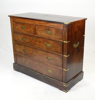 Lot 93 - A 19th Century mahogany and brass bound military chest.