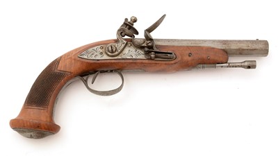 Lot 772 - An early 19th Century Belgian flintlock pistol