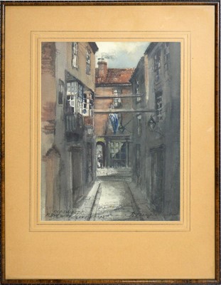 Lot 13 - Victor Noble Rainbird - Old Shields; A Bye-Way, Clive Street | watercolour
