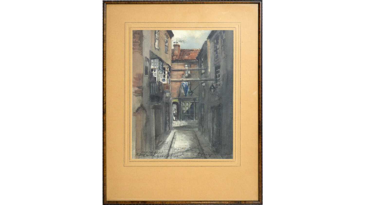 Lot 13 - Victor Noble Rainbird - Old Shields; A Bye-Way, Clive Street | watercolour