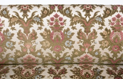 Lot 1347 - A Venetian style giltwood and brocade two-seater settee,.