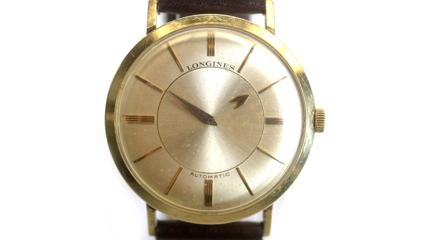Lot 150 - Longines Mystery Dial: a 14ct yellow gold cased automatic wristwatch
