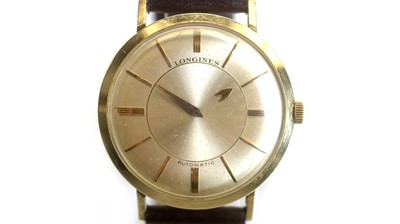 Lot 150A - Longines Mystery Dial: a 14ct yellow gold cased automatic wristwatch