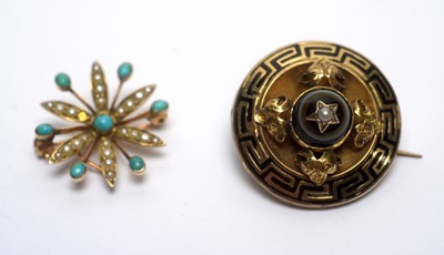 Lot 159 - A memorium brooch and another