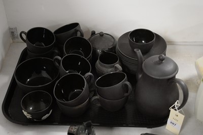 Lot 287 - Wedgwood black ceramic composite coffee service