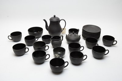 Lot 287 - Wedgwood black ceramic composite coffee service