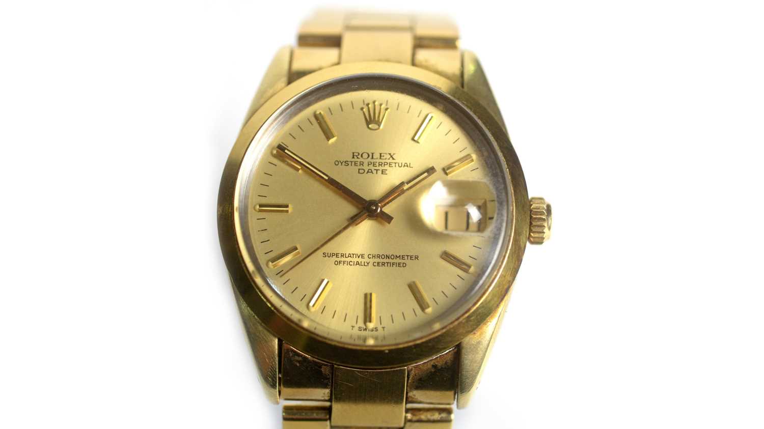 509 - Rolex Oyster Perpetual Date: a gold capped steel cased automatic wristwatch, 