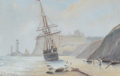 Lot 95 - R. Marshall - Whitby at Low and High Tide | oil