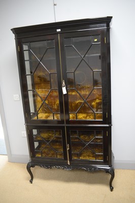 Lot 80 - Robson & Sons, Newcastle: an early 20th Century ebonised display cabinet.