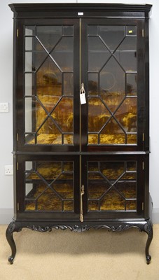 Lot 80 - Robson & Sons, Newcastle: an early 20th Century ebonised display cabinet.